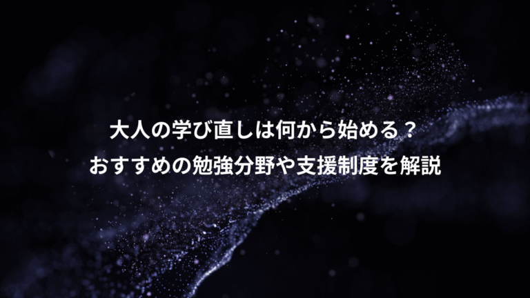 大人の学び直しは何から始める?、おすすめの勉強分野や支援制度を解説
